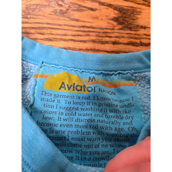 Aviator Nation light blue sweatshirt with black bolt sz Medium - Picture 2 of 3